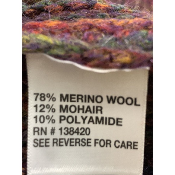 Per se by Carlisle Women’s Merino Wool Blend Multicolor Open Front Cardigan XS - Picture 5 of 8